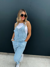 Load image into Gallery viewer, PREORDER: Blue Stripe Britte Romper Overalls