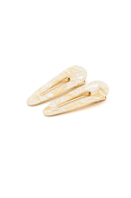 Load image into Gallery viewer, 2 Pack Teardrop Hair Clip in Gold Shell