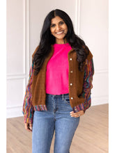 Load image into Gallery viewer, Brown Sherpa with Multi-Colored Sleeves