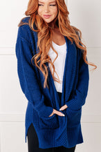 Load image into Gallery viewer, Everything Layer Waffle Knit Open Front Cardigan in Light Navy