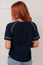 Load image into Gallery viewer, Heartbreaker Waffle Knit Tee in Blue