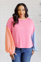 Load image into Gallery viewer, Hit Me With Your Best Shot Colorblock Top in Bright Pink