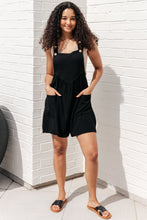 Load image into Gallery viewer, I Want You Back Linen Blend Shortalls in Black