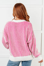 Load image into Gallery viewer, Least High Maintenance Contrast Trim Sweater in Pink