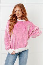 Load image into Gallery viewer, Least High Maintenance Contrast Trim Sweater in Pink