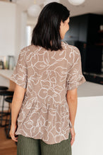 Load image into Gallery viewer, Mocha Petals V-Neck Top