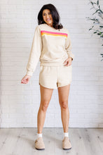 Load image into Gallery viewer, Retro Rainbow Shorts Set in Tan