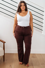 Load image into Gallery viewer, Sienna High Rise Control Top Flare Jeans in Espresso