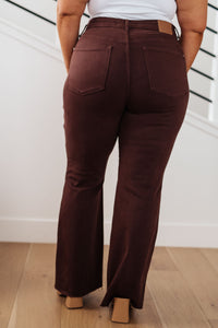 Sienna High Rise Control Top Flare Jeans in Espresso