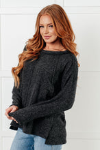 Load image into Gallery viewer, Simple Silhouette Brushed Hacci Sweater in Black