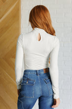 Load image into Gallery viewer, Simple Situation Mock Neck Bodysuit in White Pearl