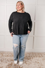 Load image into Gallery viewer, Simply Basic Ribbed Hacci Sweater in Black