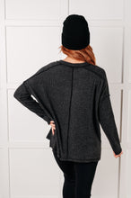 Load image into Gallery viewer, Simply Basic Ribbed Hacci Sweater in Black