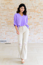 Load image into Gallery viewer, Up For Anything V-Neck Blouse in Lavender