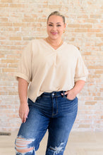 Load image into Gallery viewer, Up For Anything V-Neck Blouse in Taupe