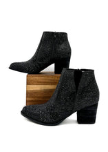 Load image into Gallery viewer, Shine Star Rhinestone Bootie in Black