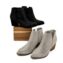 Load image into Gallery viewer, Shine Star Rhinestone Bootie in Black